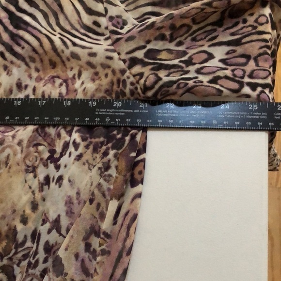 Chico’s size XL silk animal print semi  sheer top w/beading  Chicos size 3 - Picture 9 of 13